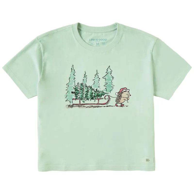 Women's Hedgehog Sled Short Sleeve Crusher Boxy Tee sold by Life is Good