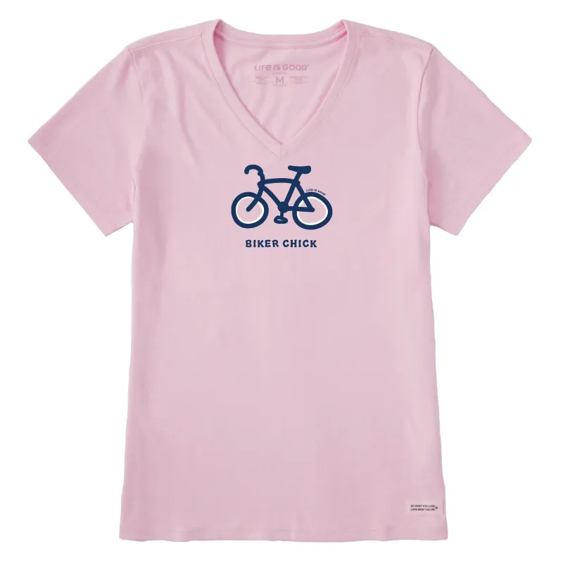 Women's Biker Chick Short Sleeve Crusher Vee made by Life is Good