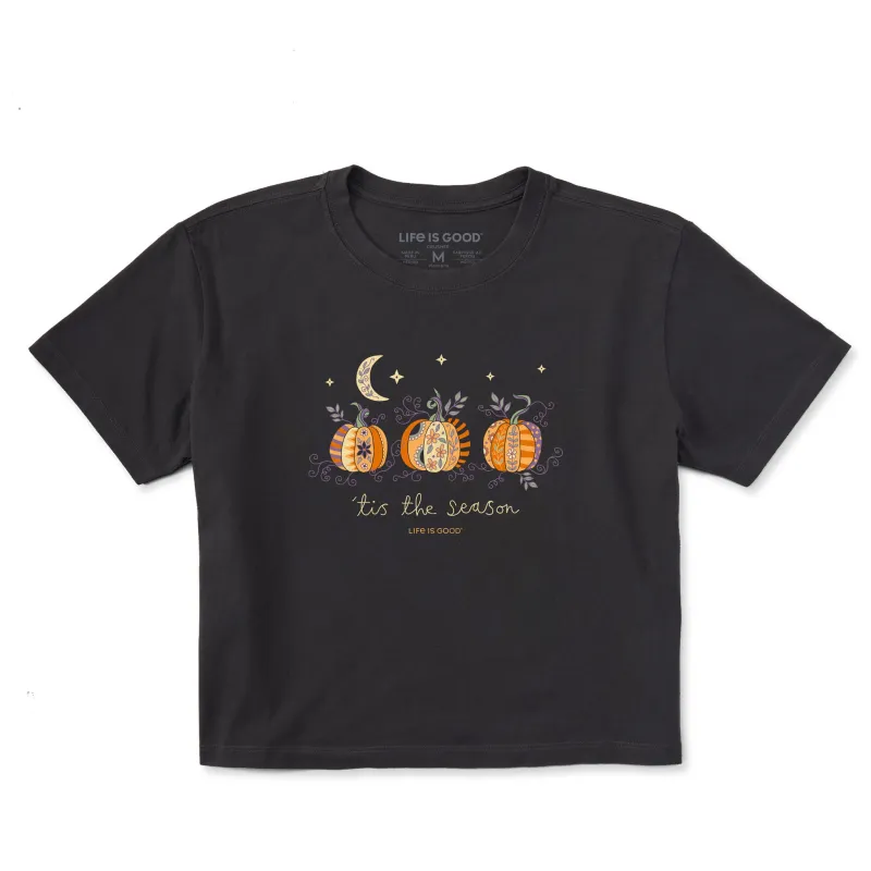 Women's Tis the Season Pumpkins Short Sleeve Crusher Boxy Tee sold by Life is Good