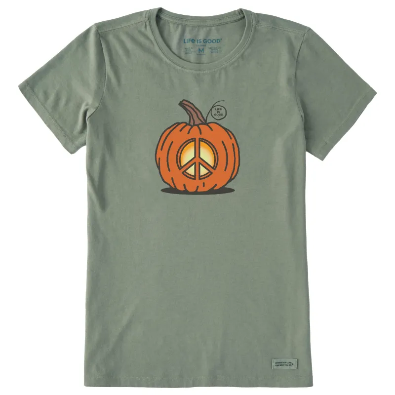 Women's Peace Pumpkin Short Sleeve Crusher Tee sold by Life is Good