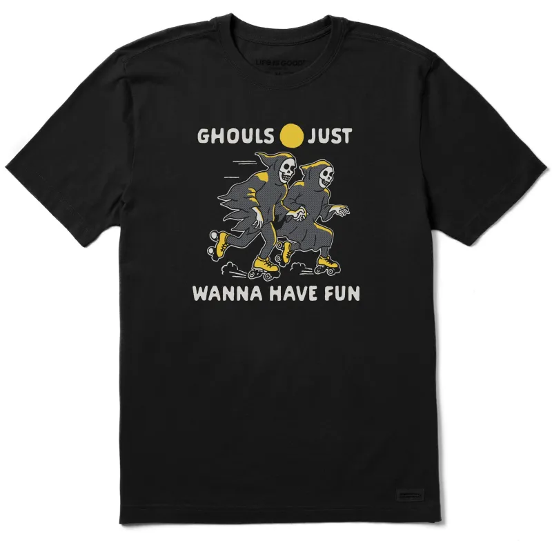 Men's Ghouls Just Wanna Have Fun Roller Skates Short Sleeve Tee sold by Life is Good