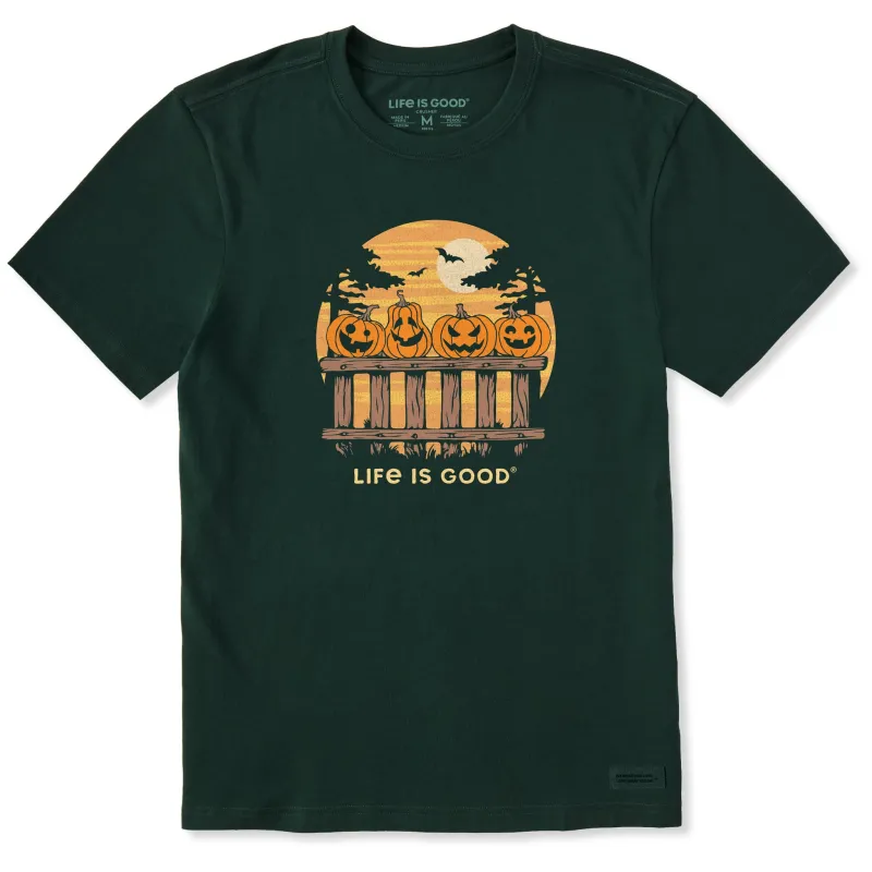Men's Pumpkins On a Fence Short Sleeve Crusher Tee sold by Life is Good