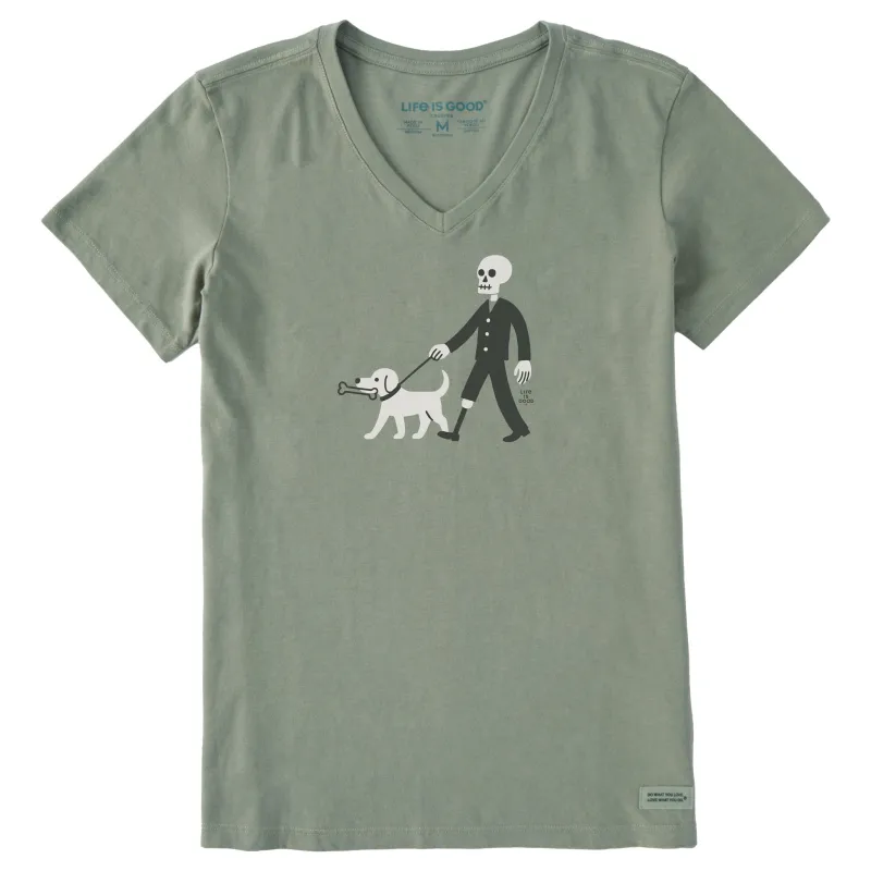 Women's Skeleton Walk Short Sleeve Crusher Vee sold by Life is Good