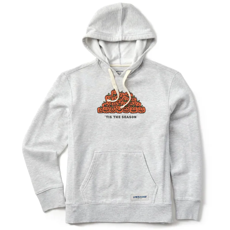 Women's Tis the Season Pumpkin Pile Simply True Fleece Hoodie sold by Life is Good