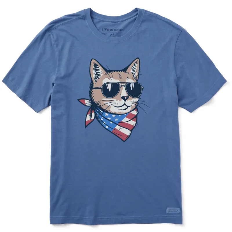 Men's USA Cat Short Sleeve Tee sold by Life is Good