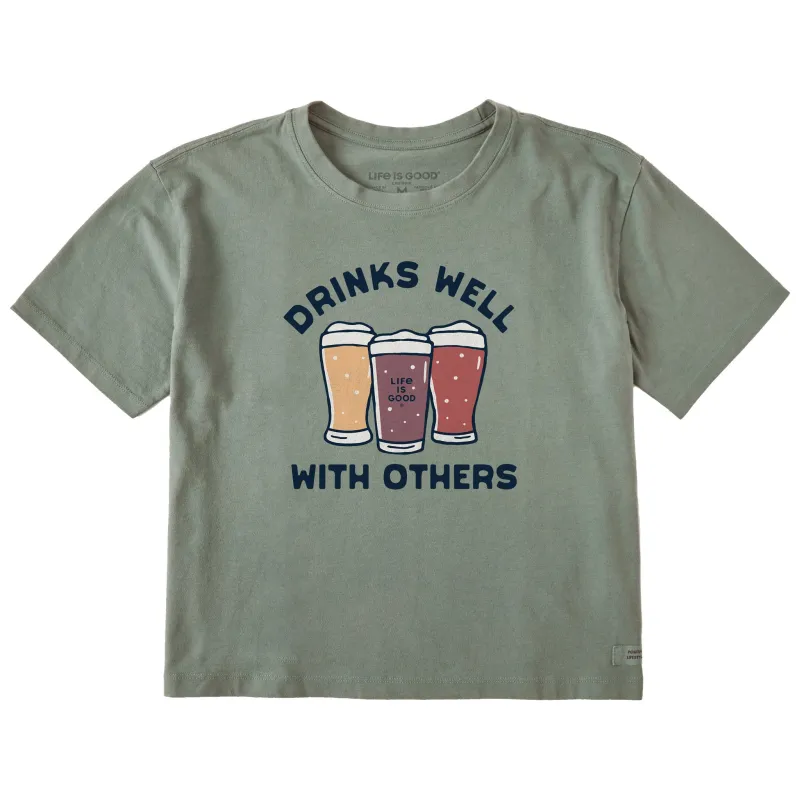 Women's Drinks Beer Well with Others Short Sleeve Crusher Boxy Tee sold by Life is Good