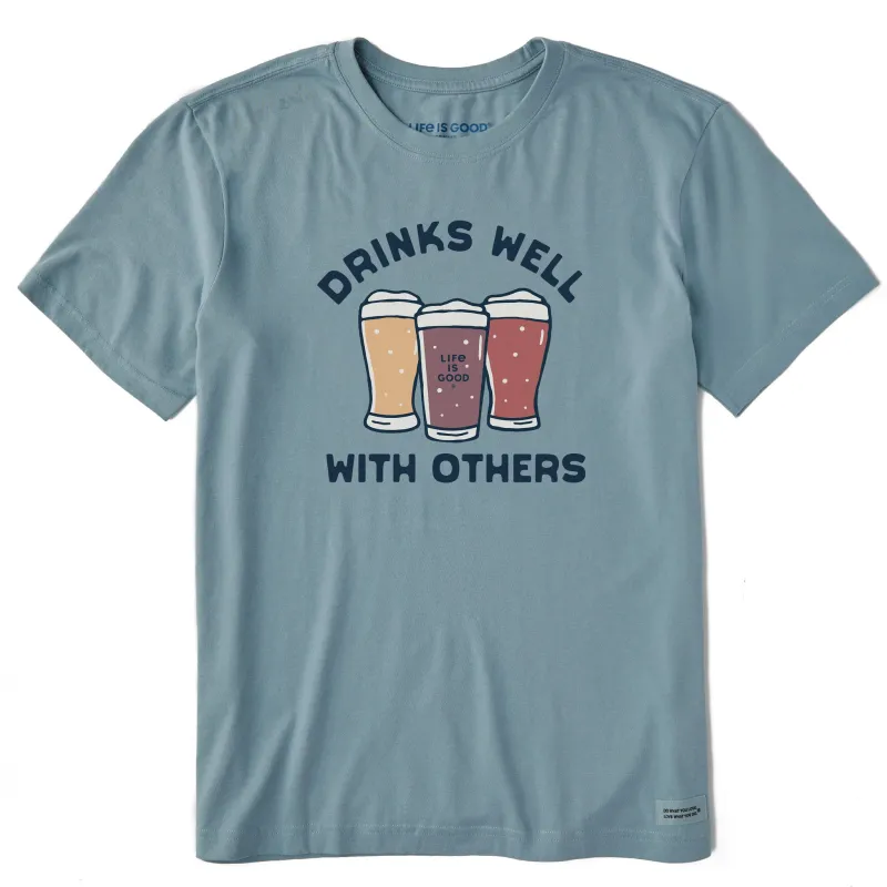 Men's Drinks Beer Well with Others Short Sleeve Crusher Tee sold by Life is Good