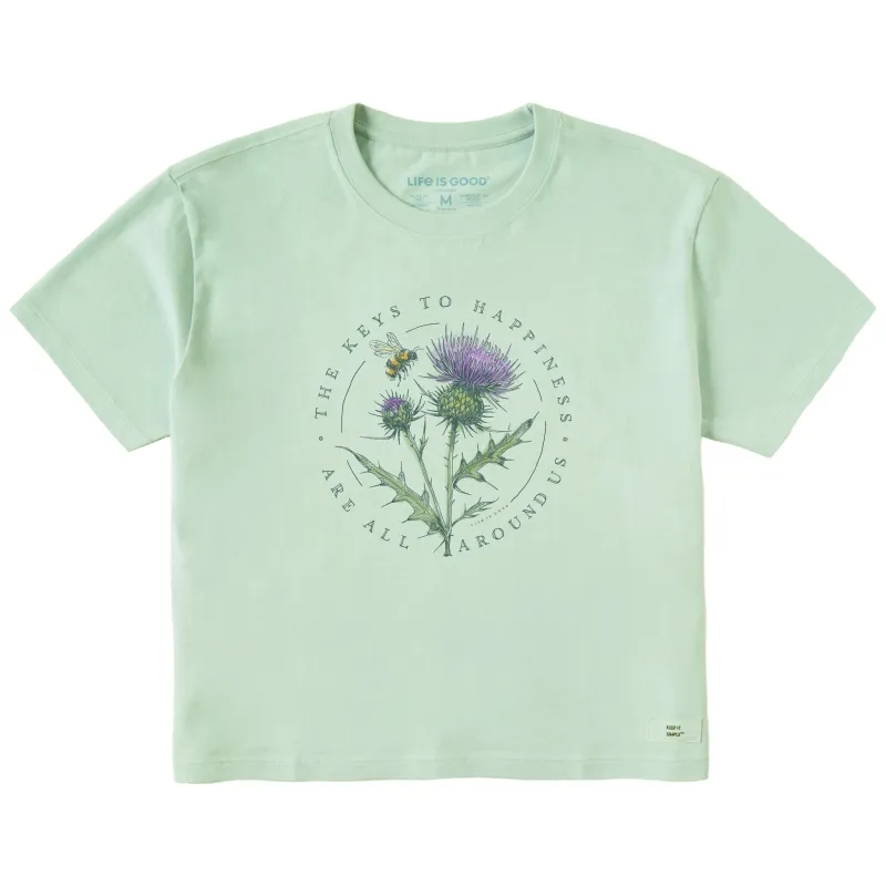 Women's The Thistle Keys To Happiness Short Sleeve Crusher Boxy Tee sold by Life is Good