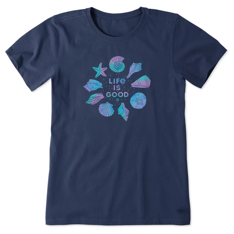 Women's Life is Good Seashells Short Sleeve Tee sold by Life is Good
