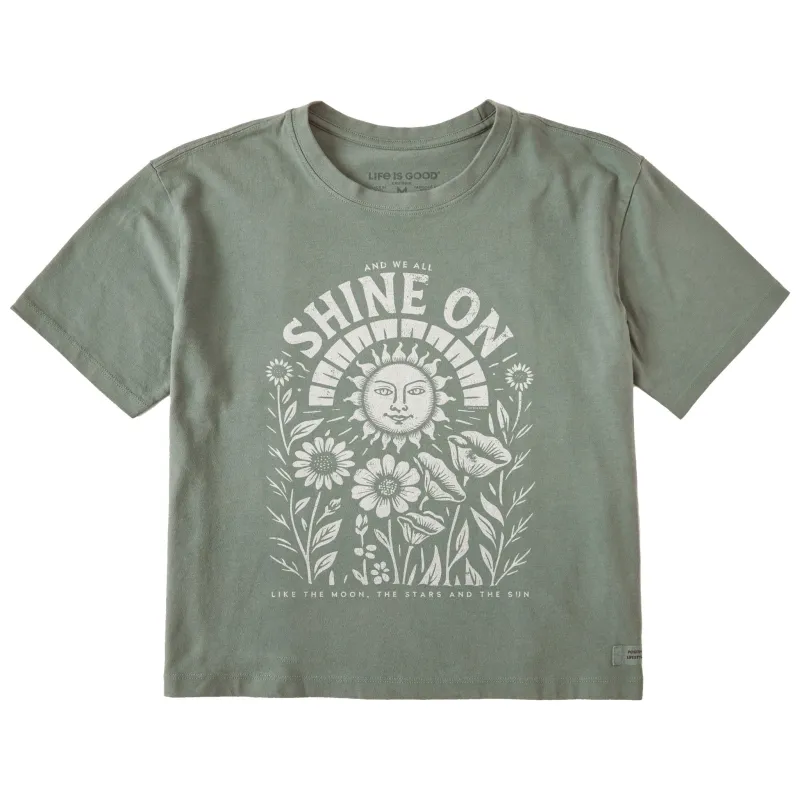 Women's Shine On Sunflowers Short Sleeve Crusher Boxy Tee sold by Life is Good