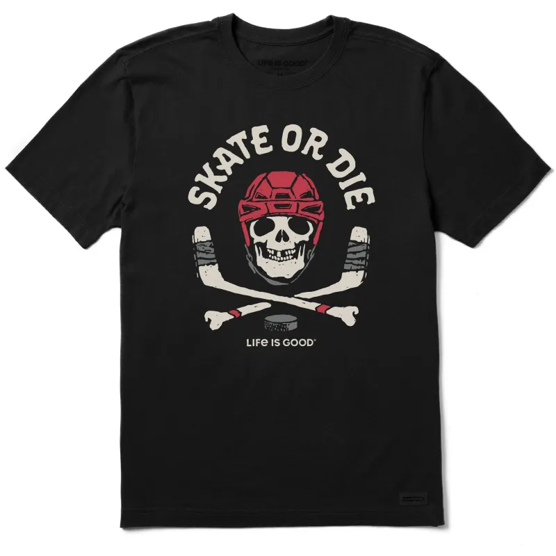 Men's Skate or Die Hockey Short Sleeve Tee sold by Life is Good