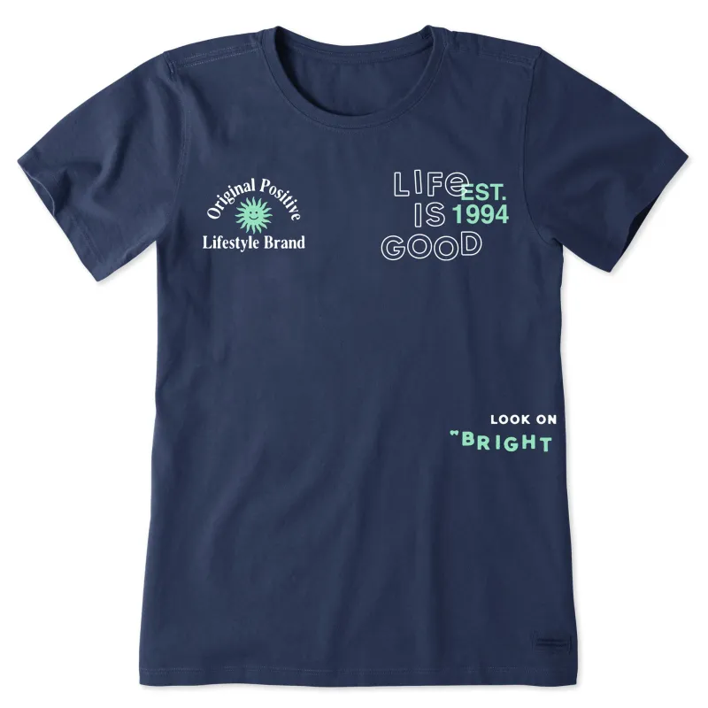Women's OG Positive Lifestyle Brand Short Sleeve Crusher Tee sold by Life is Good