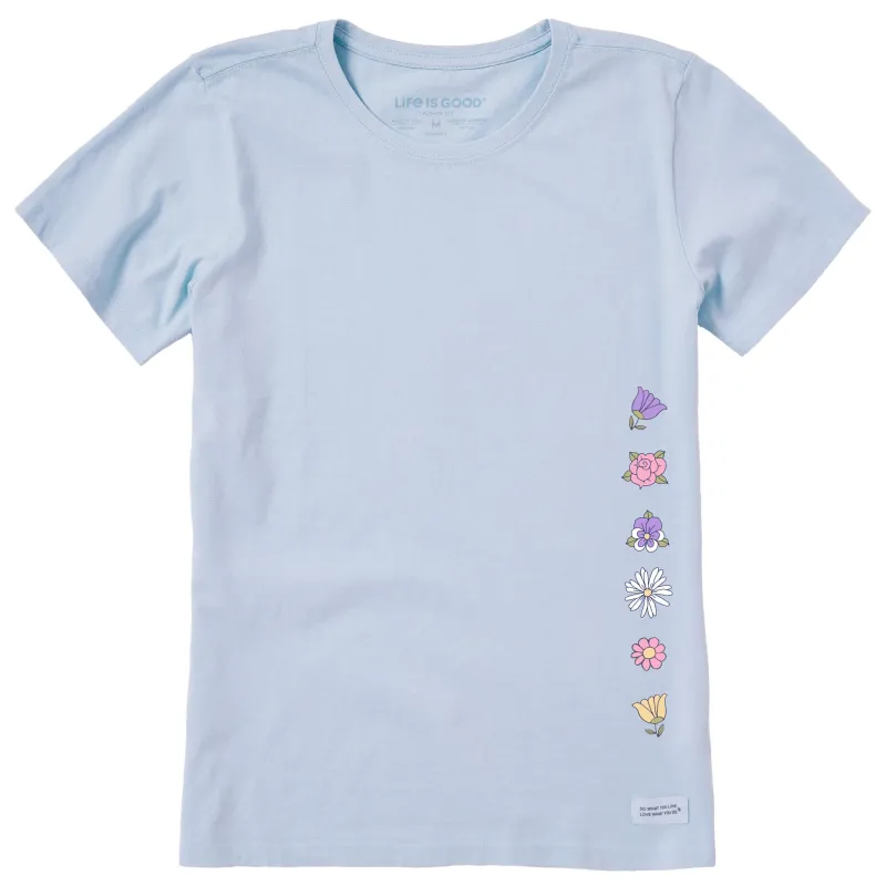 Women's Scattered Quirky Flowers Short Sleeve Crusher Tee sold by Life is Good