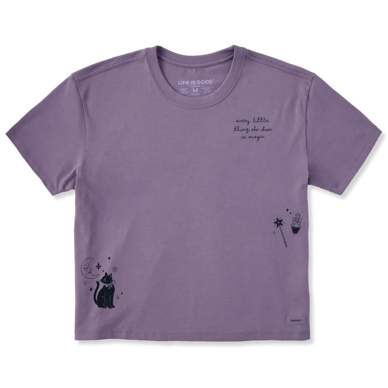 Women's Cat & Moon Short Sleeve Crusher Boxy Tee sold by Life is Good