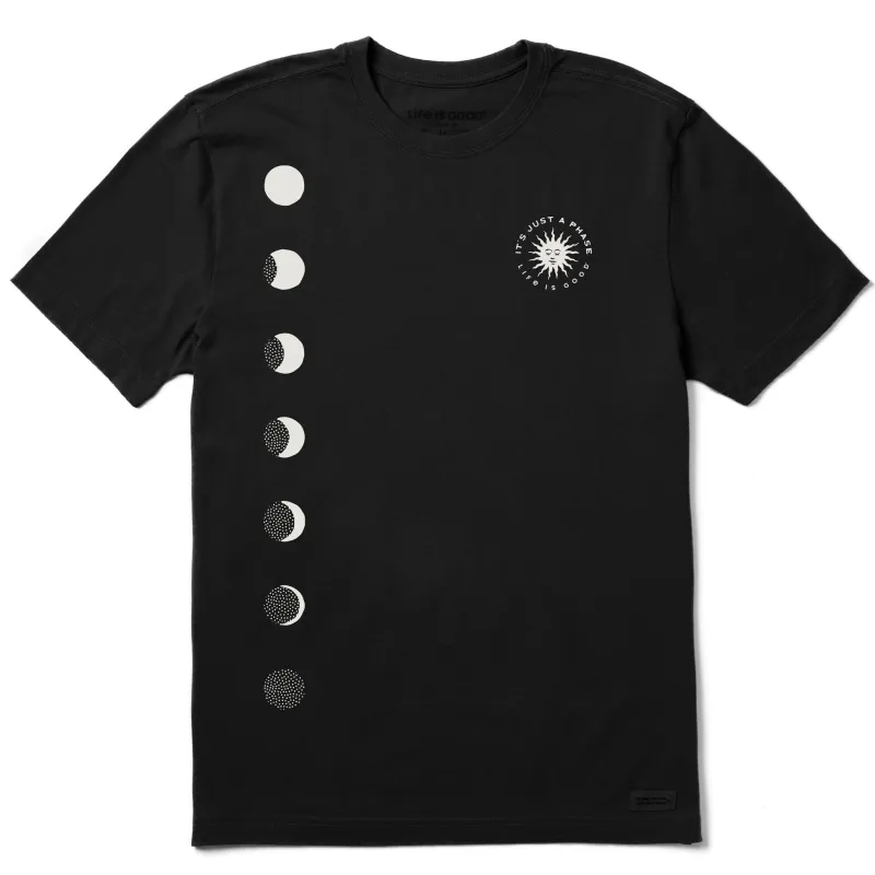 Men's Moon Phase Stack Short Sleeve Crusher Tee sold by Life is Good