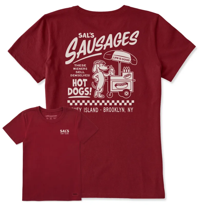 Women's Sal's Sausages Short Sleeve Crusher Tee sold by Life is Good
