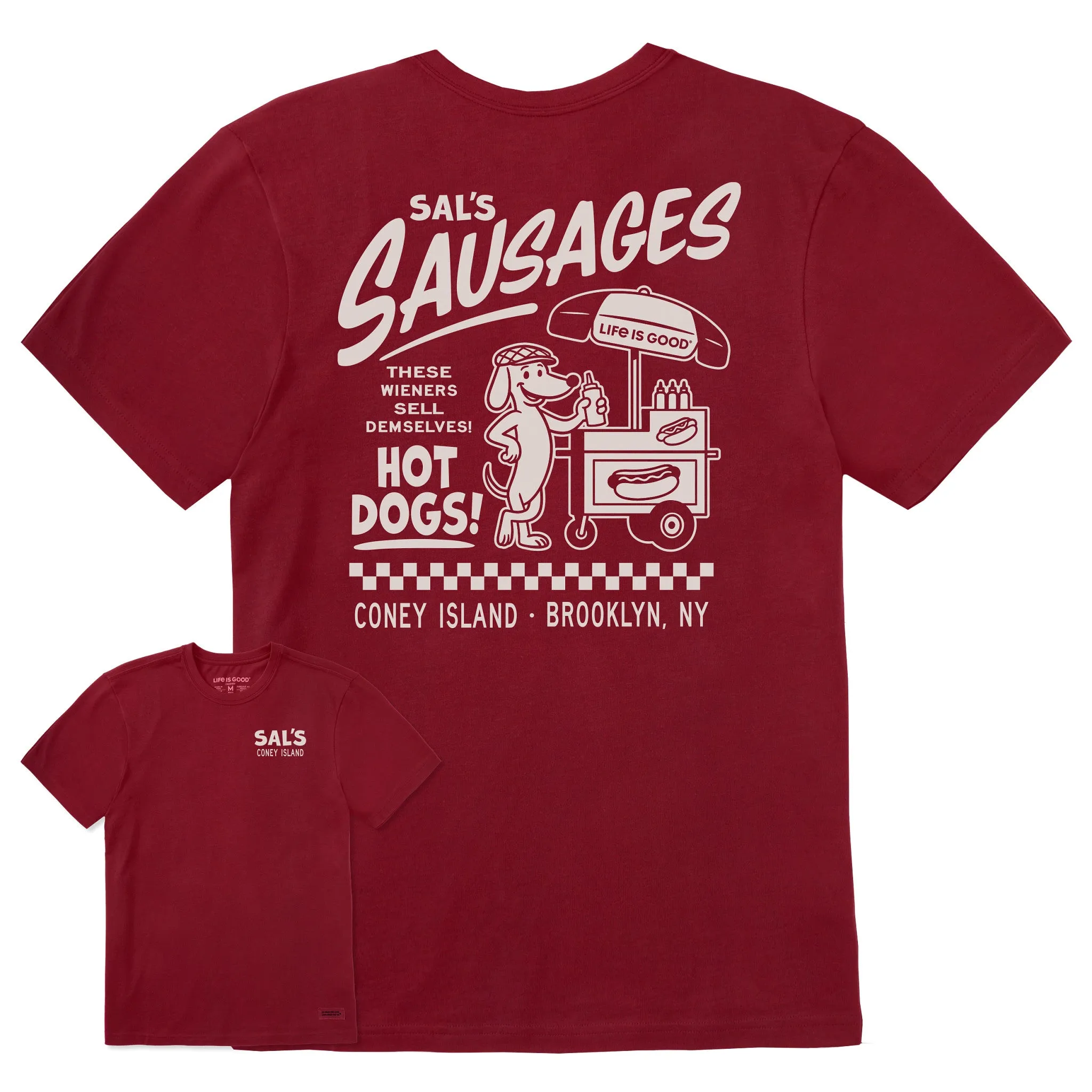 Men's Sal's Sausages Short Sleeve Crusher Tee sold by Life is Good