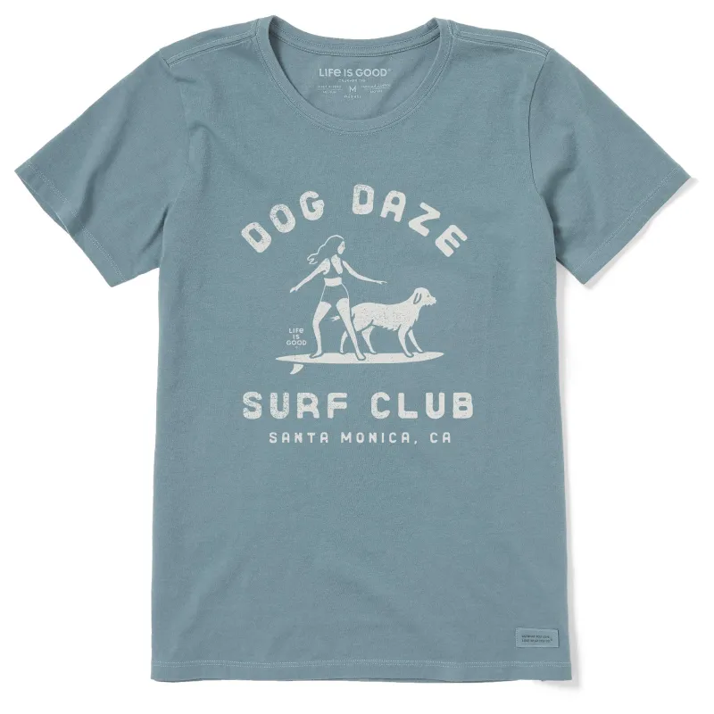 Women's Dog Daze Surf Club Short Sleeve Crusher Tee sold by Life is Good