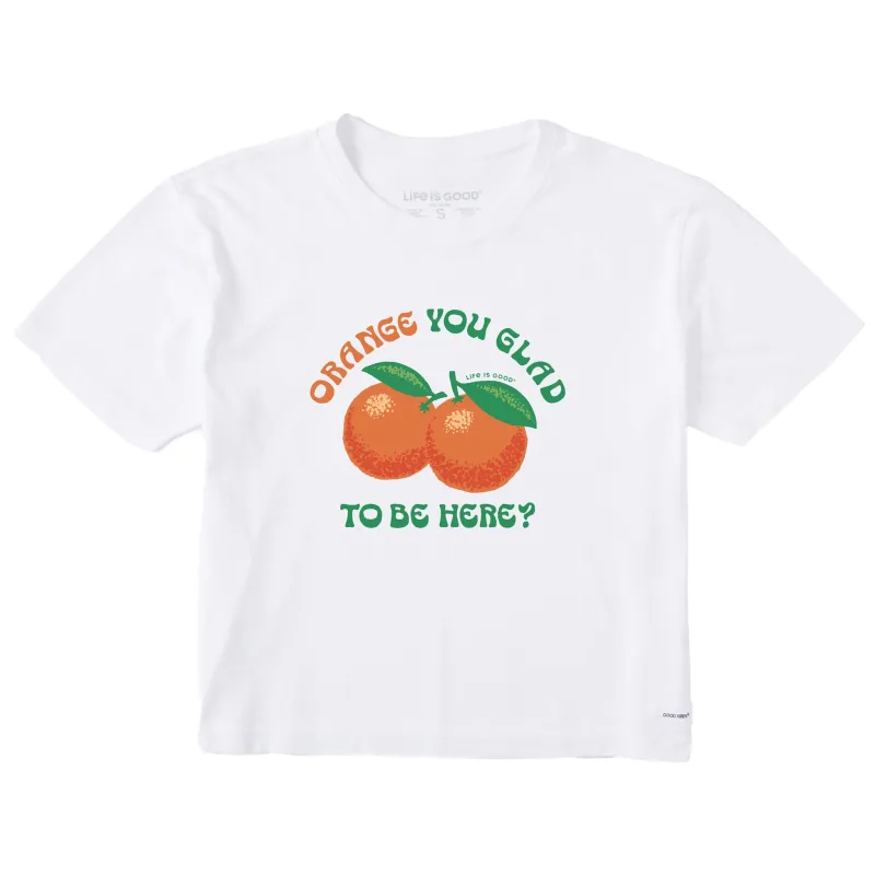 Women's Orange You Glad to Be Here Short Sleeve Crusher Boxy Tee sold by Life is Good