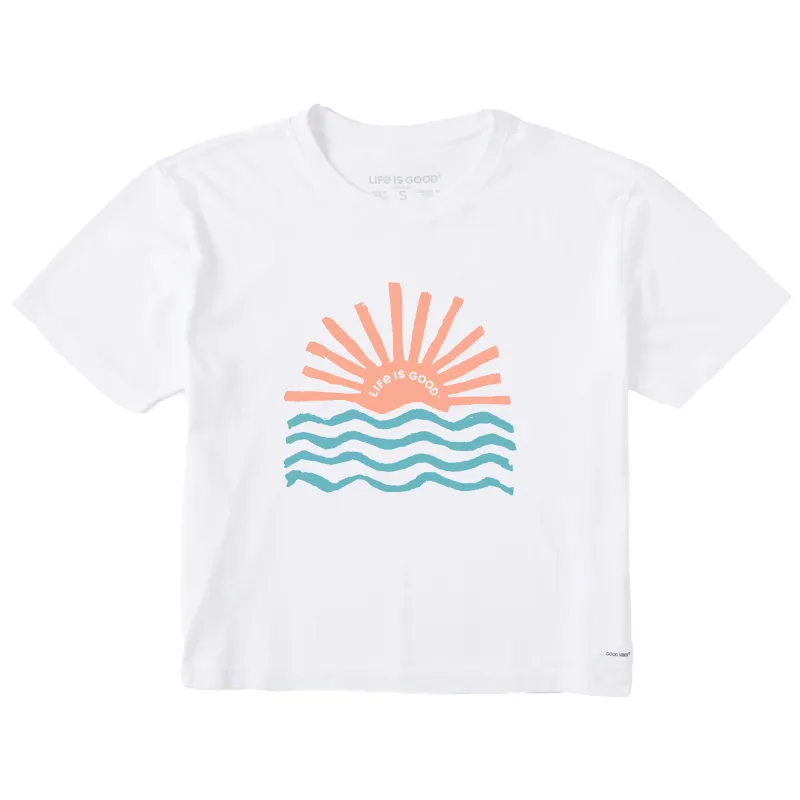 Women's Sunny Waves Short Sleeve Crusher Boxy Tee sold by Life is Good