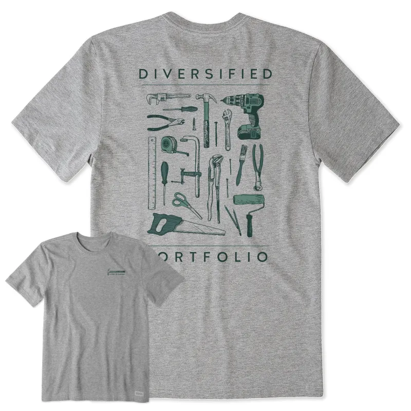 Men's Diversified Portfolio Tools Short Sleeve Tee sold by Life is Good