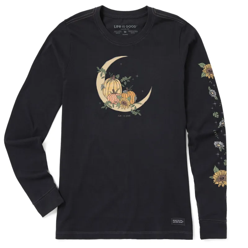 Women's Pumpkin Moon Long Sleeve Crusher Tee made by Life is Good