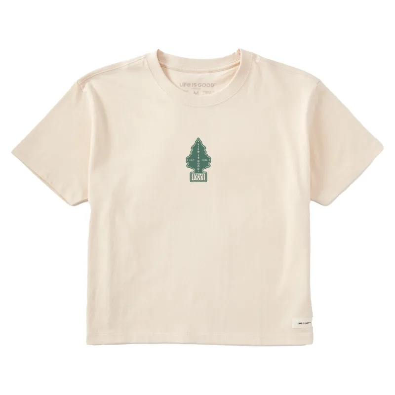 Women's Spread Good Vibes Tree Short Sleeve Crusher Boxy Tee sold by Life is Good
