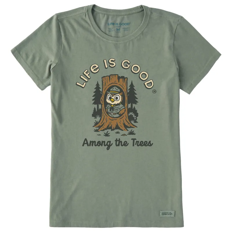 Women's Owl Among the Trees Short Sleeve Crusher Tee sold by Life is Good
