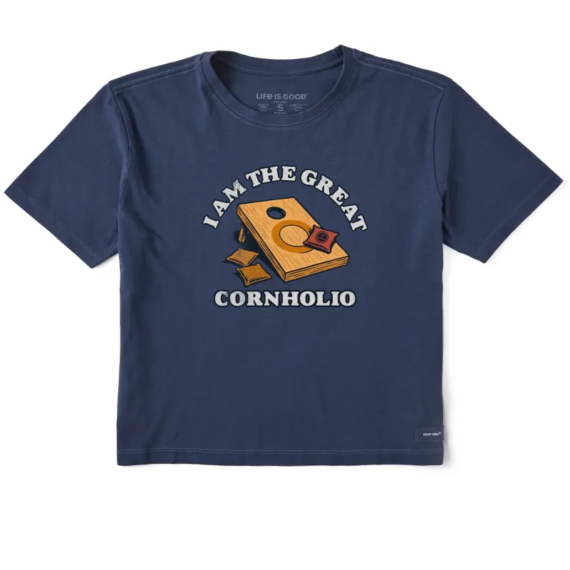 Women's I Am the Great Cornholio Short Sleeve Crusher Boxy Tee sold by Life is Good