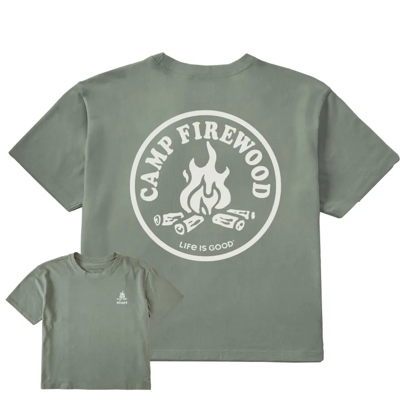 Women's Camp Firewood Short Sleeve Crusher Boxy Tee sold by Life is Good