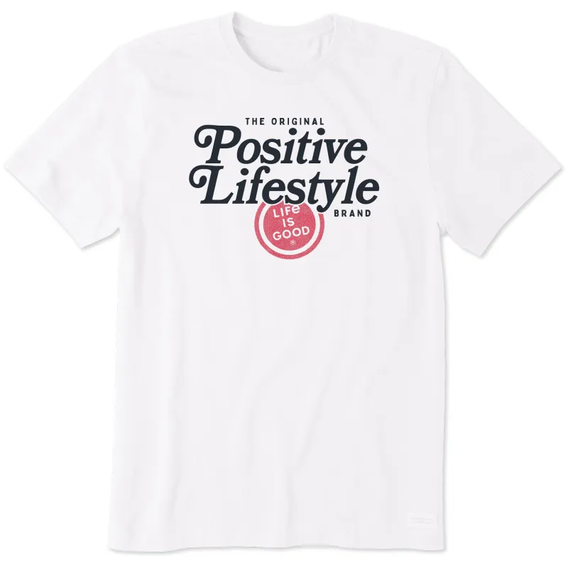 Men's Positive Lifestyle Script Short Sleeve Crusher Tee sold by Life is Good