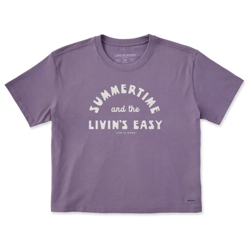 Women's Summertime and the Livin's Easy Short Sleeve Crusher Boxy Tee sold by Life is Good