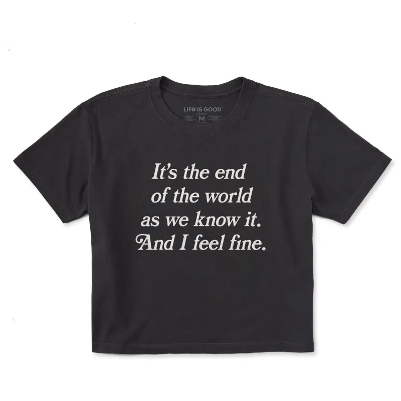 Women's It's the End of the World Short Sleeve Crusher Boxy Tee sold by Life is Good