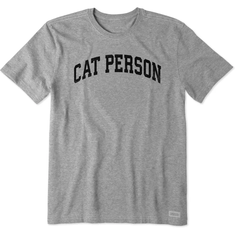 Men's Cat Person Arch Short Sleeve Tee sold by Life is Good