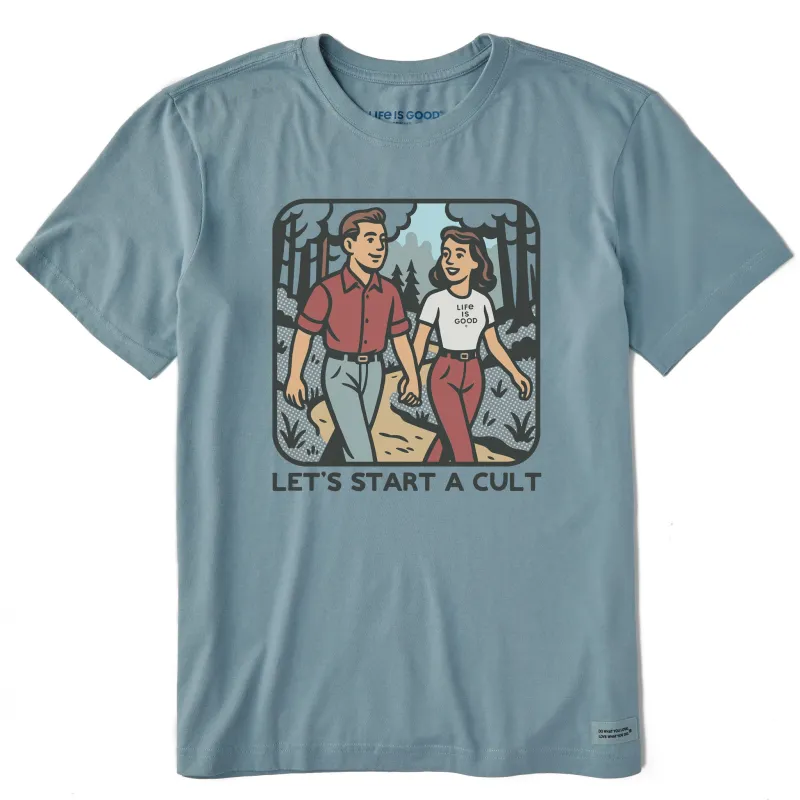 Men's Bert's Shirts Let's Start a Cult Short Sleeve Crusher Tee sold by Life is Good