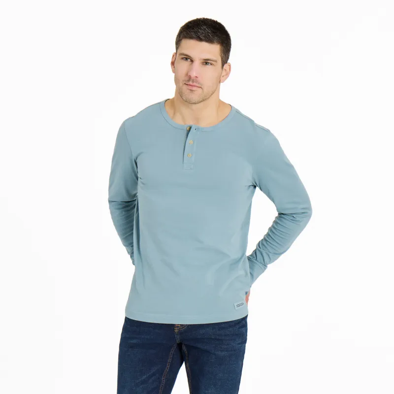 Men's Solid Long Sleeve Crusher-LITE Slim Fit Henley sold by Life is Good