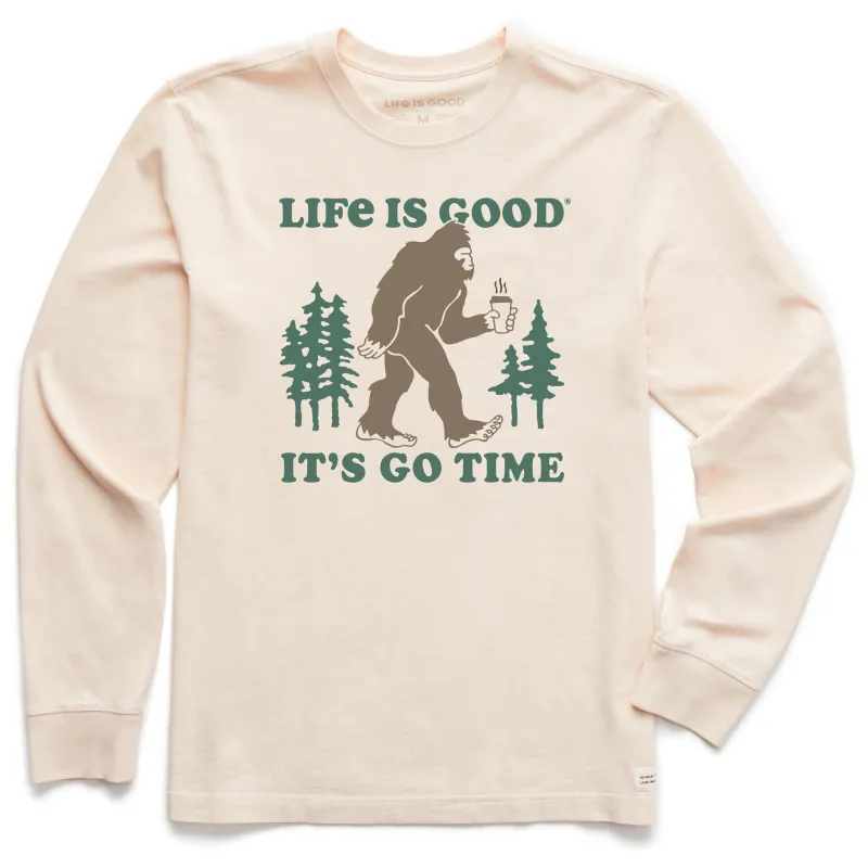 Men's It's Go Time Sasquatch Long Sleeve Crusher Tee sold by Life is Good