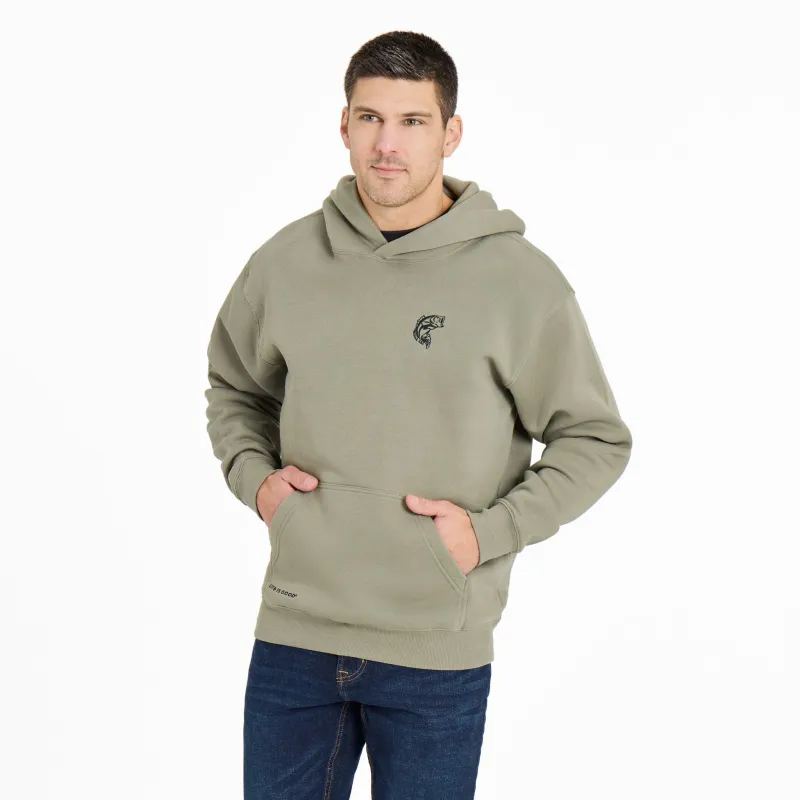 Men's Simple Fish Good Vibes Fleece Hoodie sold by Life is Good