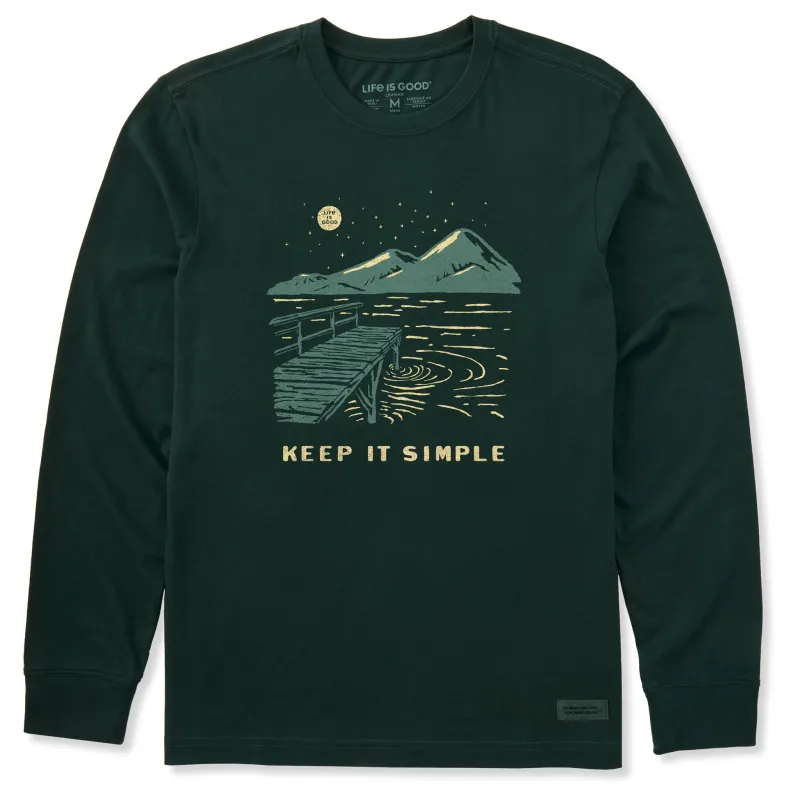 Men's Keep it Simple Dock Long Sleeve Crusher Tee sold by Life is Good