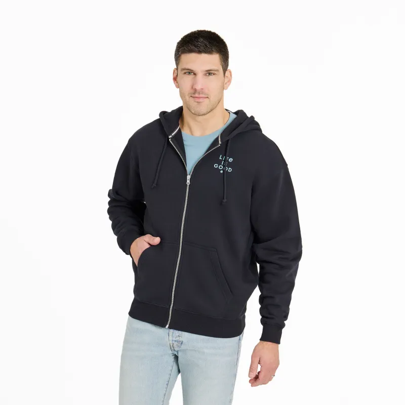 Men's Crafty LIG Stacked Good Vibes Fleece Zip Hoodie sold by Life is Good