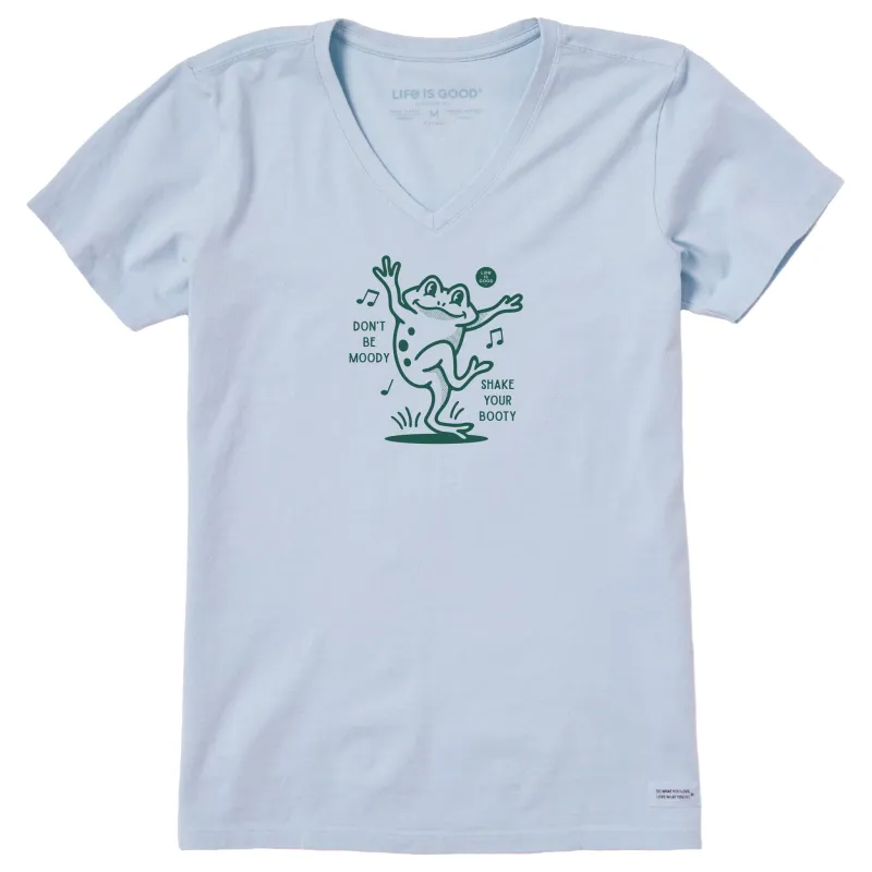 Women's Shake Your Booty Frog Short Sleeve Crusher Vee sold by Life is Good