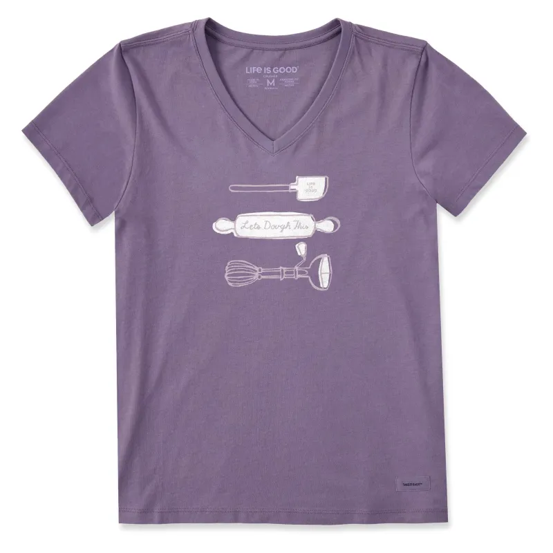 Women's Lets Dough This Short Sleeve Crusher Vee sold by Life is Good