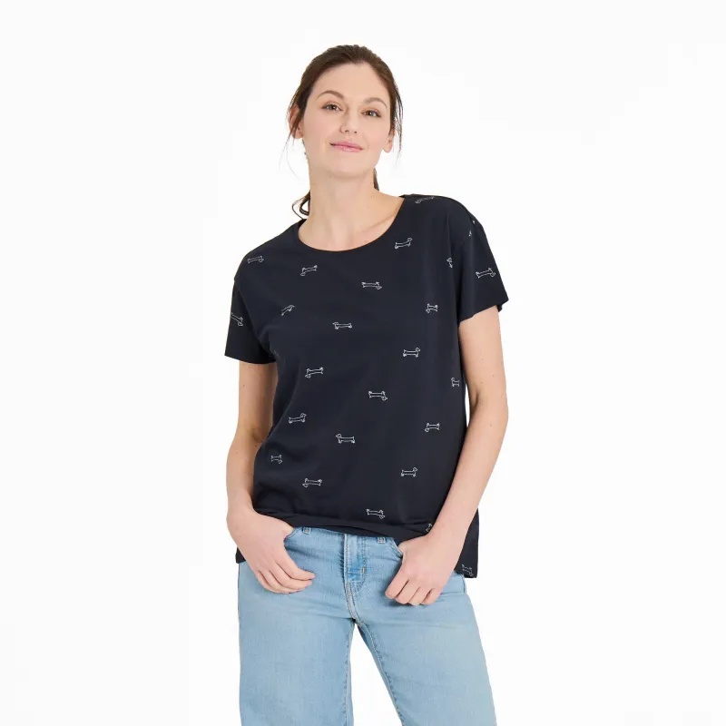 Women's Dachshund Pattern Crusher-LITE Easy Tee sold by Life is Good