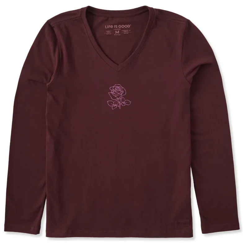 Women's Crafty Rose Long Sleeve Crusher Vee made by Life is Good