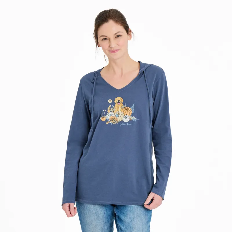 Women's Golden Hour Long Sleeve Crusher-LITE Hooded Tee sold by Life is Good