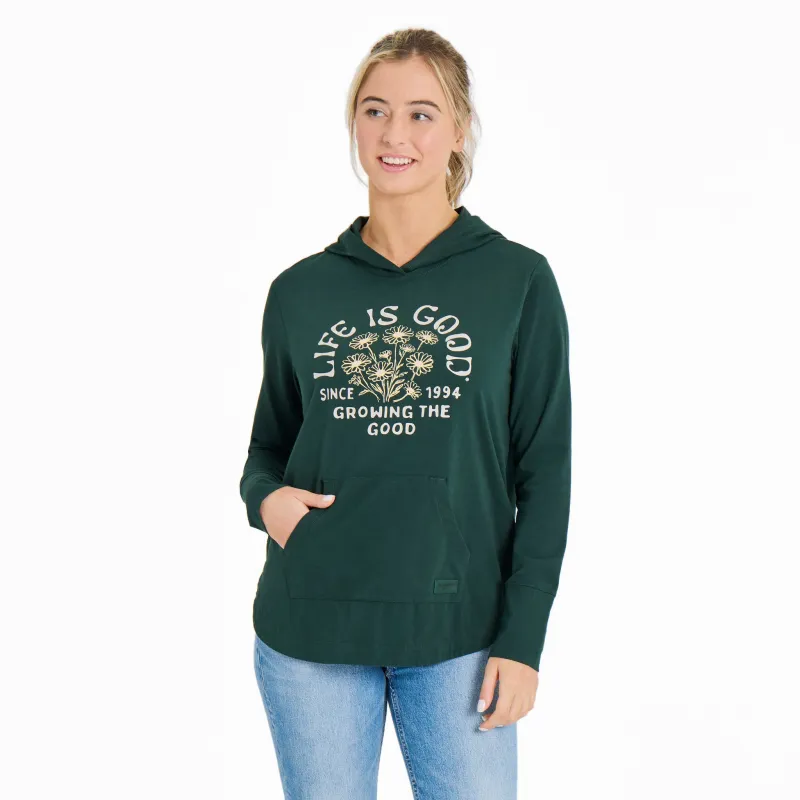 Women's Growing the Good Daisies Crusher-FLEX Hoodie Tunic sold by Life is Good