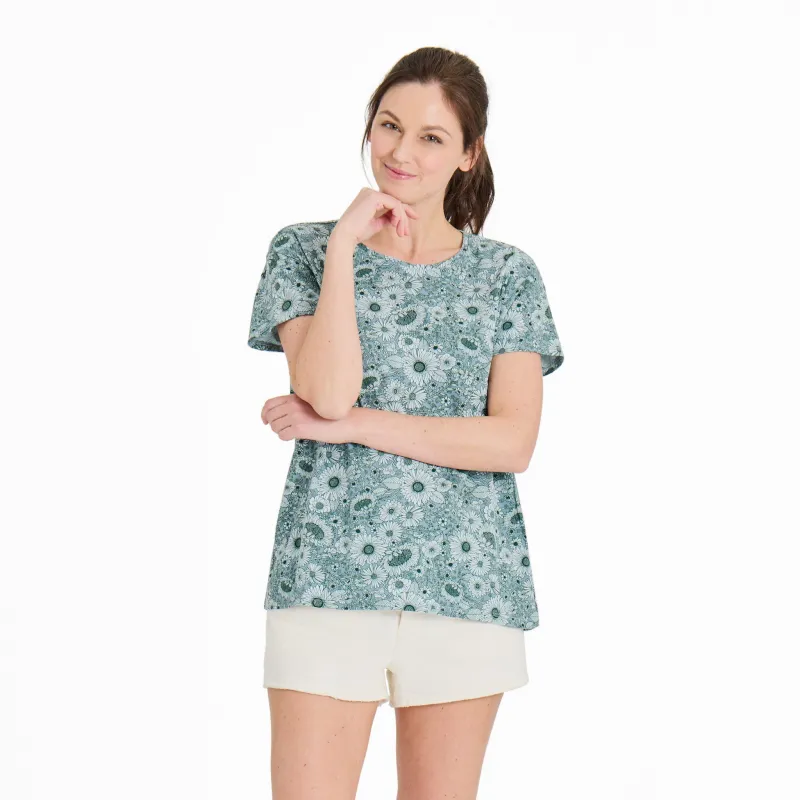 Women's Sunshine Floral Pattern Crusher-LITE Easy Tee sold by Life is Good