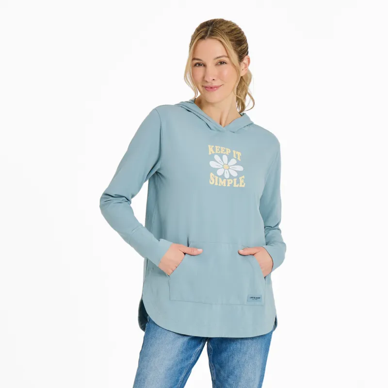 Women's Keep it Simple Daisy Smile Crusher-FLEX Hoodie Tunic sold by Life is Good