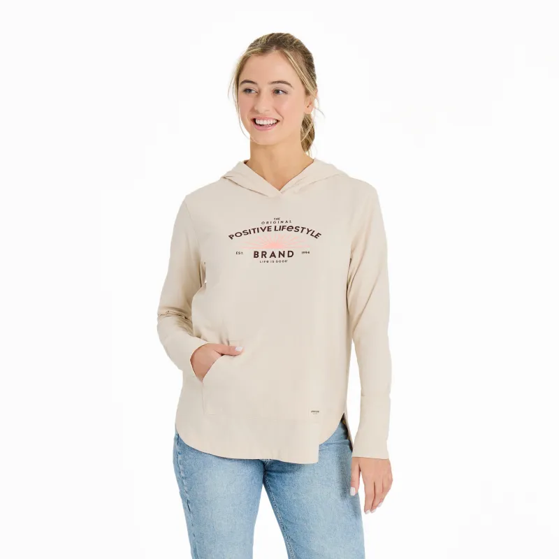 Women's Crafty Positive Lifestyle Sun Crusher-FLEX Hoodie Tunic sold by Life is Good