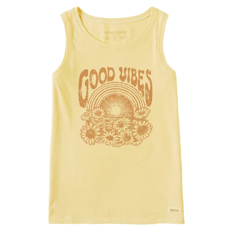 Women's Good Vibes Flowers Crusher Tank sold by Life is Good